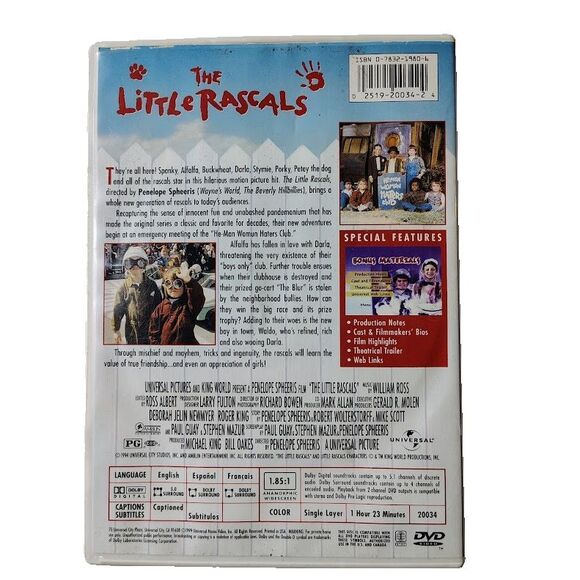 The Little Rascals DVD 1994 Movie Comedy  Adventure - Picture 2 of 3